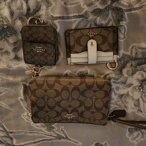 Coach triple set wristlet, key holder and credit card and ID  holder